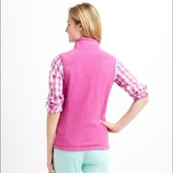 Vineyard Vines Westerly Pink Fleece Vest - Picture 8 of 8